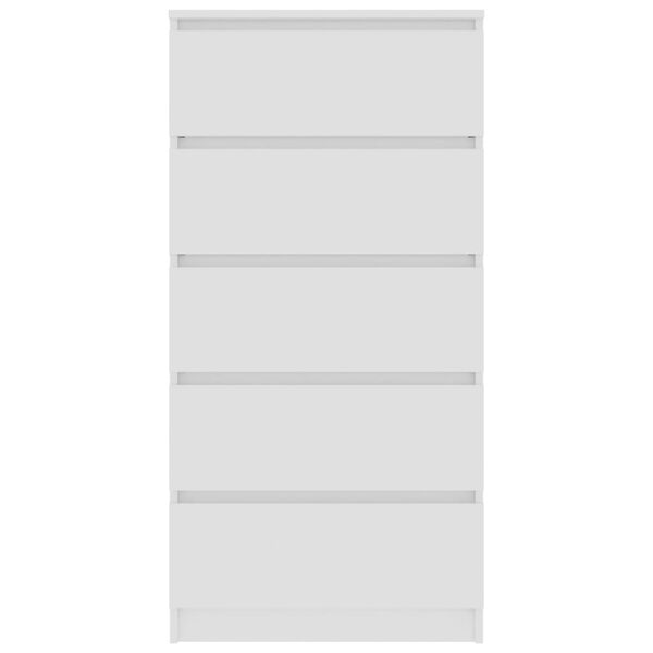 vidaXL atvilktņu kumode, 60x35x121 cm, inženierijas koks, balta