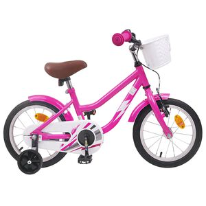 vidaXL Bērnu Velosipēds 12 Collas no 2-4 gadiem Tum&scaron;s rozā