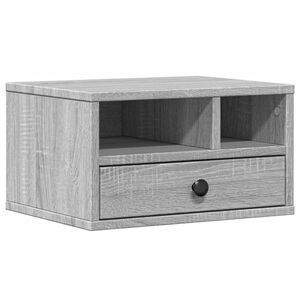 vidaXL printera statīvs, pelēks, 40x32x22,5 cm, inženierijas koks