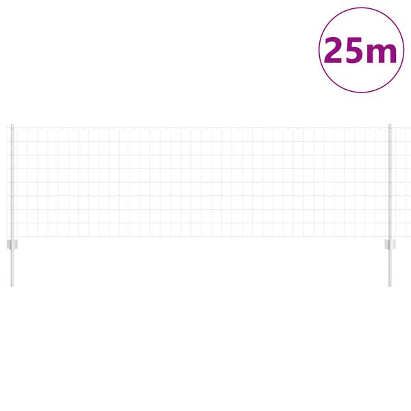 vidaXL Žogs ar stabu Sudraba 0,8 x 25 m Tērauds