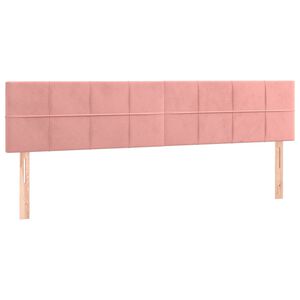 vidaXL gultas galvgaļi, rozā, 200x5x78/88 cm, samts