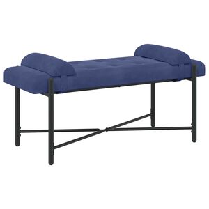 vidaXL Poga-pufēta sola ar spilveniem Policijas zila 110 x 40 x 46 cm