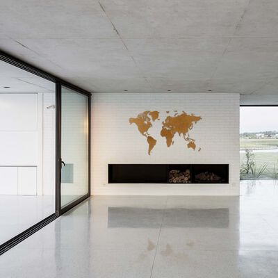 MiMi Innovations koka pasaules kartes sienas dekorācija Luxury, brūna