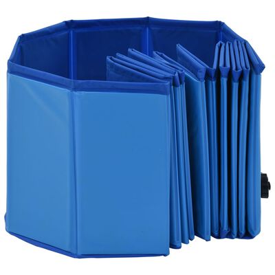 vidaXL suņu baseins, salokāms, zils, 120x30 cm, PVC