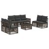 vidaXL Dārza dīvānu komplekts 8 gab. Pelēks un tum&scaron;i pelēks poliratāns