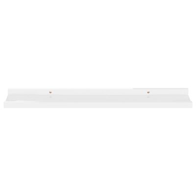 vidaXL sienas plaukti, 4 gab., spīdīgi balti, 60x9x3 cm