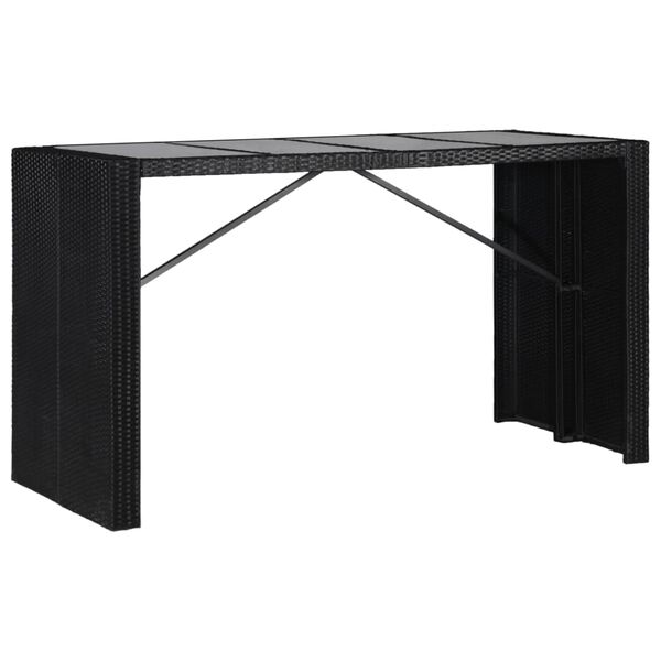 vidaXL 9-daļīgs dārza mēbeļu komplekts, PE rotangpalma, melns