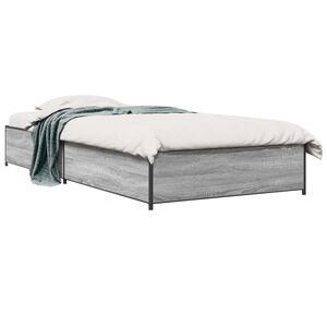 vidaXL Gultas rāmis Pelēks Sonoma 80 x 200 cm Inženierijas koks
