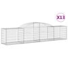 vidaXL arkveida gabiona grozi, 13 gb., 300x50x60/80 cm, cinkota dzelzs