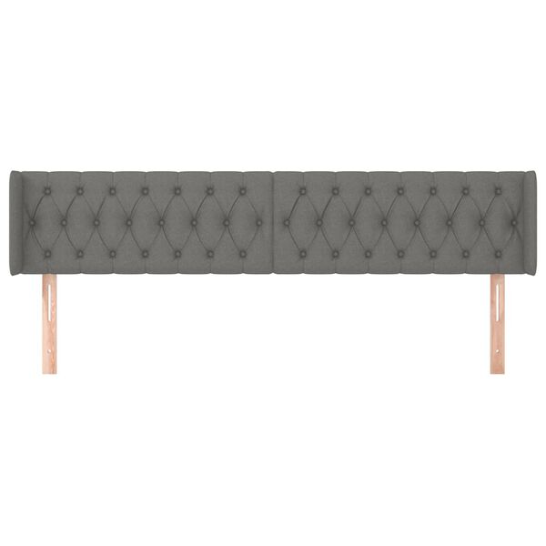 vidaXL galvgalis ar malām, 183x16x78/88 cm, tum&scaron;i pelēks audums