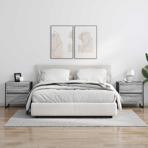 vidaXL Naktsgaldiņ&scaron; Pelēks Sonoma 50 x 39.5 x 50 cm Inženierijas koks