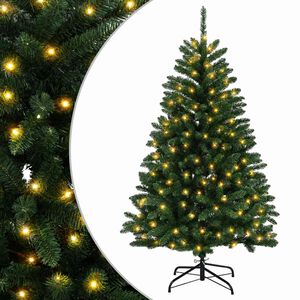 vidaXL Mākslīgā Saliekamā Ziemassvētku Egle 180 cm 300 LED Silti balts