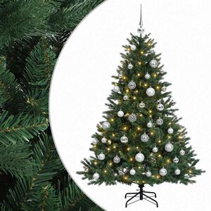 vidaXL Mākslīgā Ziemassvētku egle ar bumbiņu 120 cm 150 LED