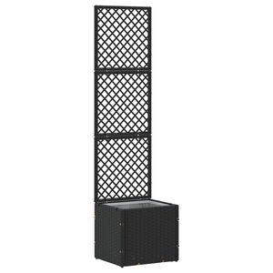 vidaXL Dārza režģa puķu pods Melns 35 x 30 x 135 cm Metāls