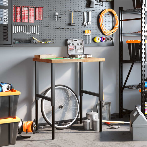 vidaXL darbagalds, 80x60x(73-99,5) cm, akācijas masīvkoks, taisnstūra