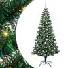 vidaXL Mākslīgais LED Ziemassvētku eglīte Zaļa 240 cm PVC un metāls