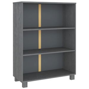 vidaXL grāmatu skapis HAMAR, tum&scaron;i pelēks, 85x35x112 cm, priedes koks