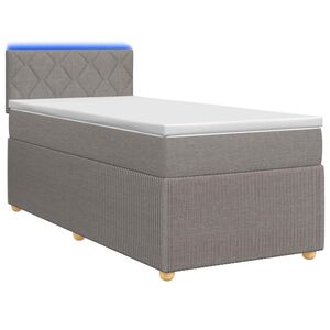 vidaXL Kontinentālā gulta ar matraci Pelēkbrūna 80 x 200 cm Audums