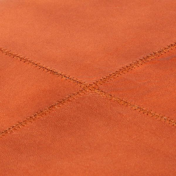 vidaXL sols ar kasti, 80x44x44 cm, dabīgā āda, mango masīvkoks