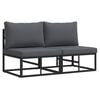 vidaXL Āra mēbeles 2 Gabals Melns un Anthracite 70 x 71,5 x 71 cm