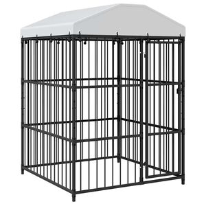 vidaXL suņu voljērs ar jumtu, 150x150x210 cm