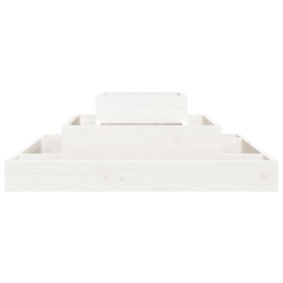 vidaXL puķu kaste, balta, 80x80x27 cm, priedes masīvkoks
