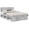 vidaXL Gultas rāmis Betons 140 x 190 cm Ciets priedes koks