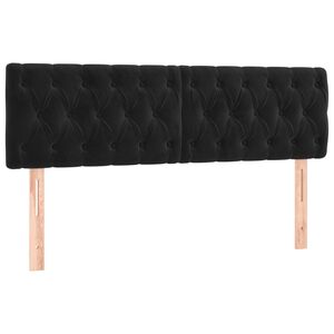 vidaXL gultas galvgaļi, melns, 144x7x78/88 cm, samts