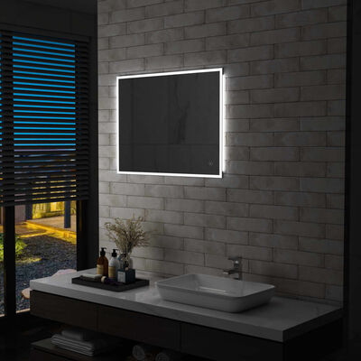 vidaXL vannasistabas spogulis ar LED un skārienu sensoru, 80x60 cm