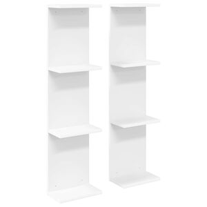 vidaXL Sienas plaukts 2 gab. Balts 25 x 15 x 100 cm