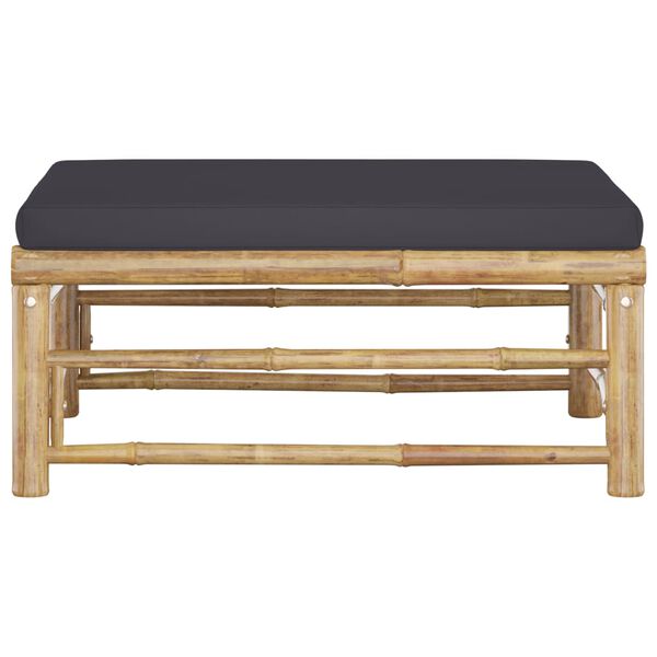 vidaXL dārza kāju balsts ar tumši pelēku matraci, bambuss