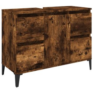 vidaXL izlietnes skapītis, ozola krāsā, 80x33x60 cm, inženierijas koks