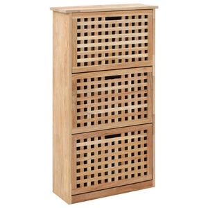 vidaXL apavu plaukts, 55x20x104 cm, valriekstu masīvkoks