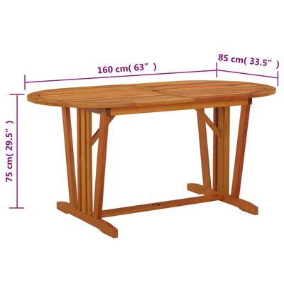 vidaXL dārza galds, 160x85x75 cm, eikalipta masīvkoks