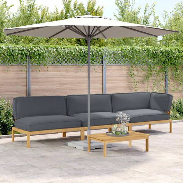 vidaXL Dīvānu komplekts 4 pcs Antracīts Cietā akācijas koks