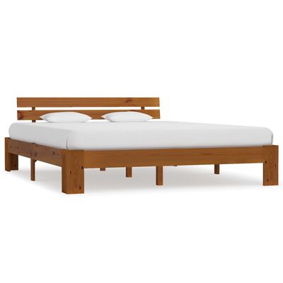 vidaXL gultas rāmis, medus brūns, priedes masīvkoks, 180x200 cm