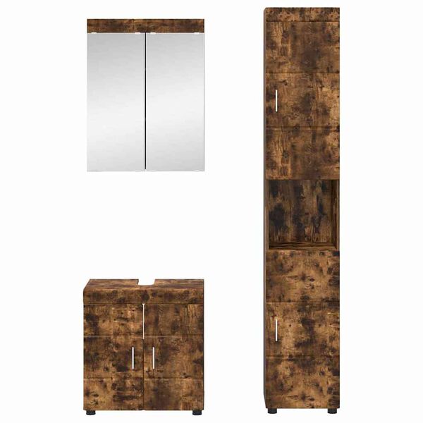 vidaXL Vannas istabas mēbeļu komplekts ar plauktu TULUM Dūmaka ozols