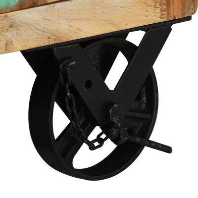vidaXL naktsskapītis ar riteņiem, 40x30x57 cm, pārstrādāts masīvkoks