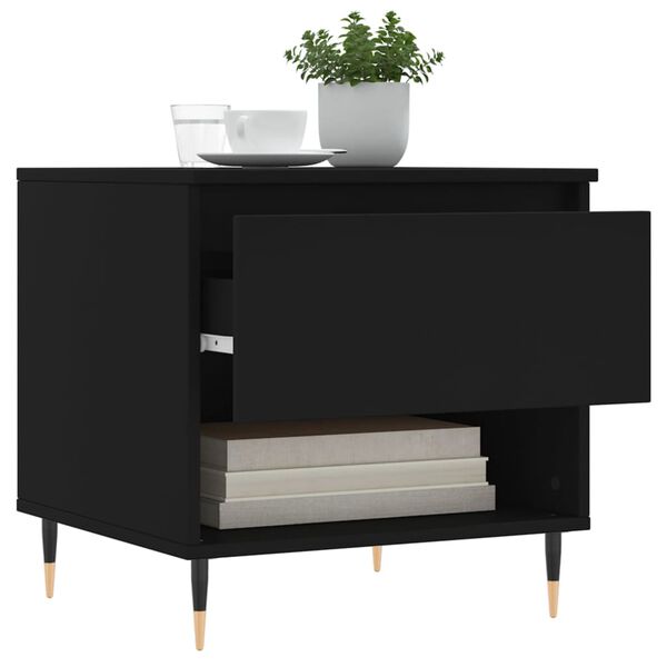 vidaXL kafijas galdiņš, melns, 50x46x50 cm, inženierijas koks