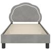 vidaXL Bērnu gultas rāmis ar galvgali Gai&scaron;i pelēks 80 x 160 cm Samts