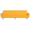 vidaXL 2-vietīga dīvāngulta, dzeltens audums