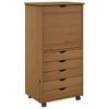 vidaXL Rito&scaron;ais skapis 53 x 39 x 103 cm Cieta priede Medus brūns