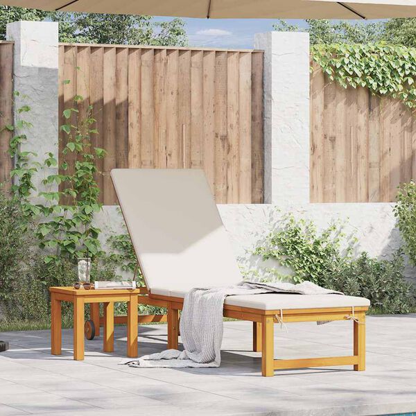 vidaXL Sauļo&scaron;anās krēsls 2 pcs Brūna Cietā akācijas koks