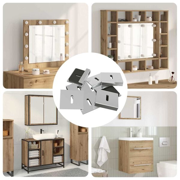 vidaXL Spoguļa turētāja kron&scaron;teins 2 pcs Niķelis 35 x 30 x 8,3 mm