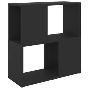 vidaXL grāmatu plaukts, melns, 60x24x63 cm, inženierijas koks