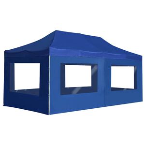 vidaXL saliekama nojume ar sānu sienām, 6x3 m, alumīnijs, zila