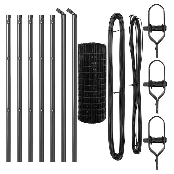 vidaXL Žogs ar stabu Pelēka 0,4 x 10 m Tērauds un PVC