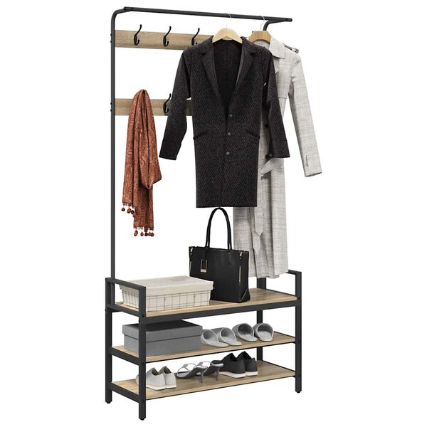 vidaXL Pakaramais Sonoma ozols 95 x 34 x 184 cm Inženierijas koks