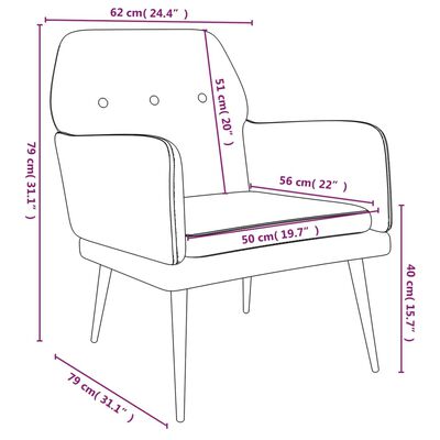 vidaXL atpūtas krēsls, tumši zaļš, 62x79x79 cm, samts
