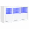 vidaXL kumode ar LED lampiņām, 123x37x67 cm, balta